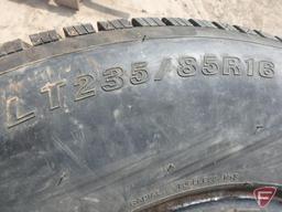 (4) Trailer tires (no rims) 235-85-16 E-rated