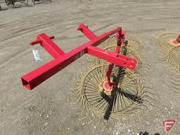 New Tonutti P3 3-wheel 3pt mounted hay rake, SN: 685481