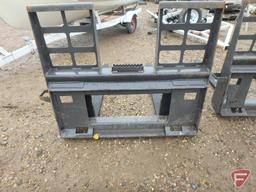 NEW Golden Swallow universal quick tach mount skid steer/skid loader pallet forks, step through