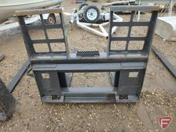 NEW Golden Swallow universal quick tach mount skid steer/skid loader pallet forks, step through