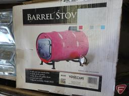Barrel stove kit, glass blocks, stove pipe