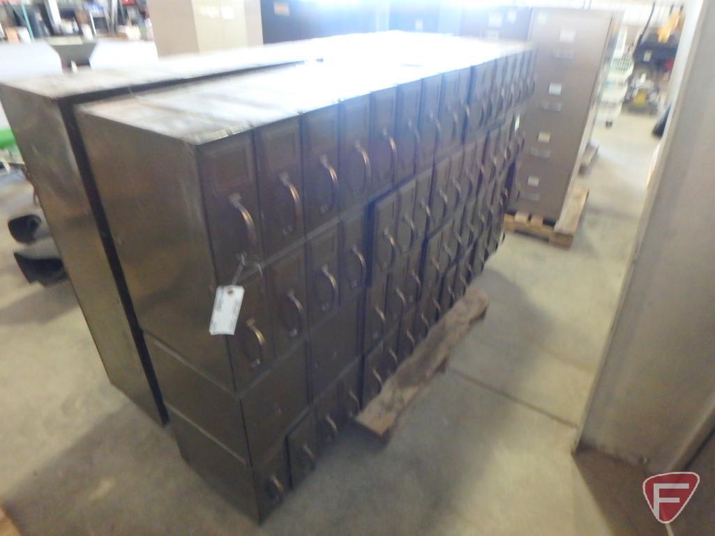64 drawer cabinet, 62 drawer/2 door cabinet, 80x64x14in