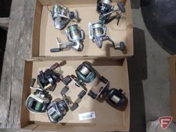 Bait casting reels and spinner fishing reels