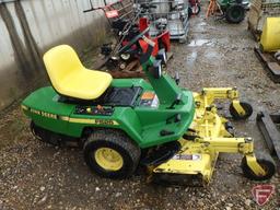John Deere F525 riding lawn mower with 48in out-front rotary deck, 1197hrs showing, sn M0F525A141790