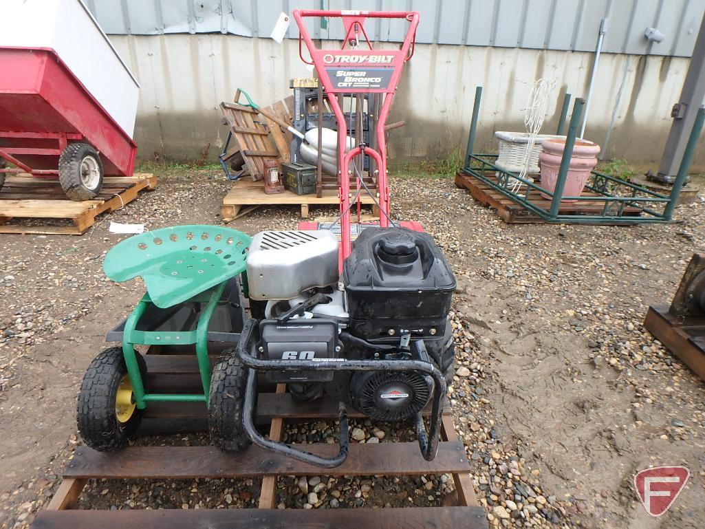 Troy-Bilt Super Bronco CRT rear tine tiller with Briggs & Stratton 6hp OHV gas engine