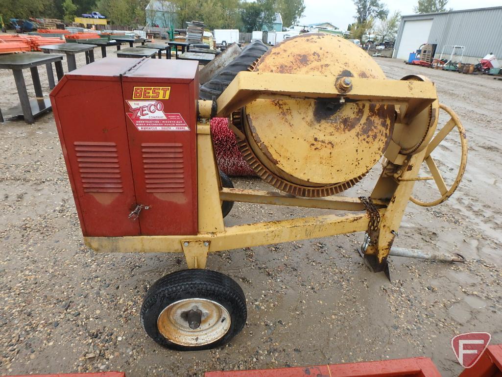 Best 6CM cement mixer on single axle with Briggs & Stratton 8hp gas engine