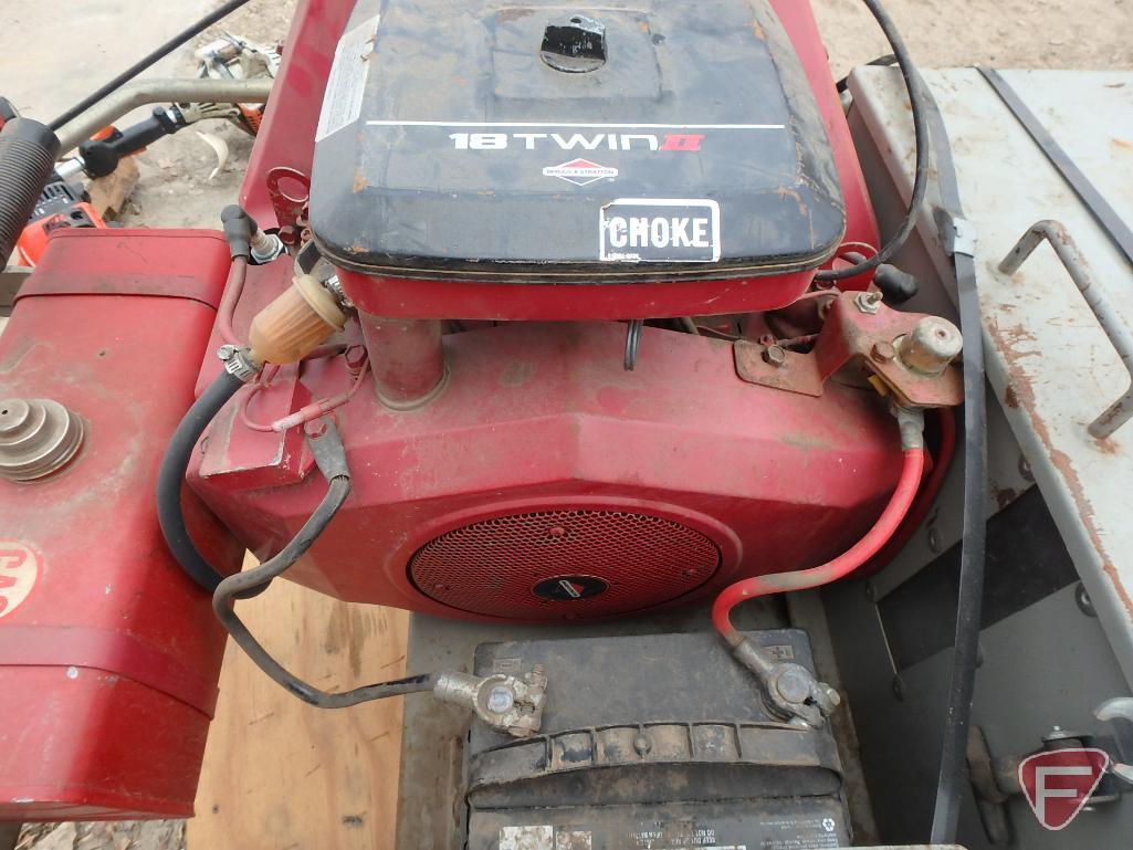 1989 Olathe model 84 Aero-Seeder 21" walk behind silt seeder, B&S 18 Twin II gas engine