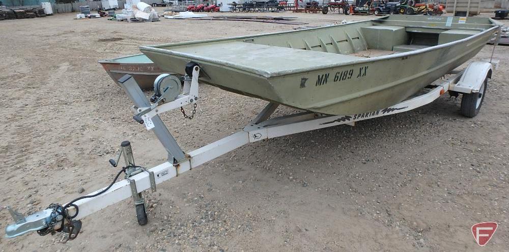 Lowe Model 17 Tunnel Husky Aluminum Jon Boat with Spartan Trailer