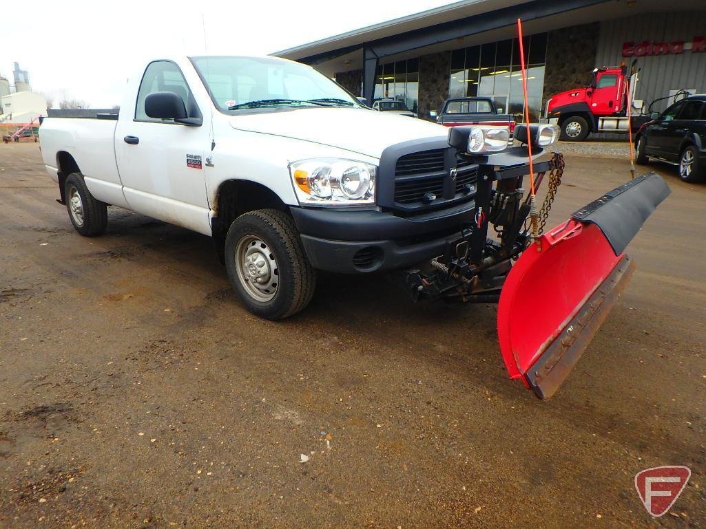 2009 Dodge Ram 2500 Cummins Pickup Truck with Western Snow Plow