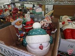 Various Christmas ornaments, figurines, and decor