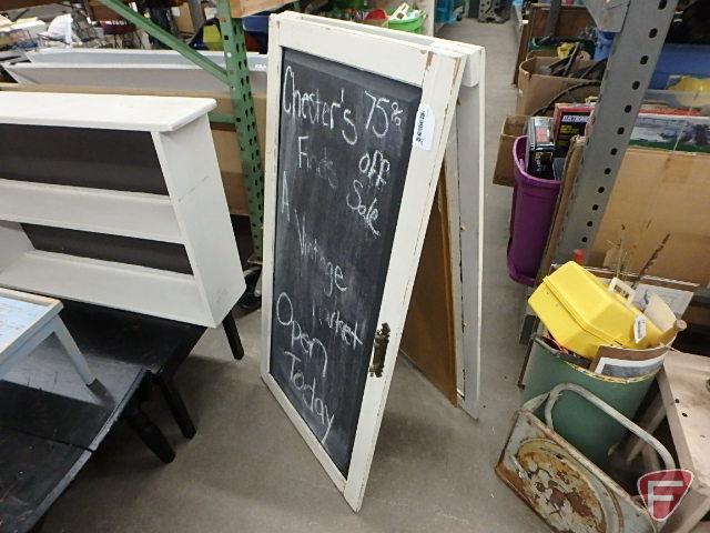 Vintage sandwich board with chalk paint sign