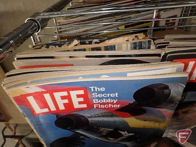 Magazines, Life, Ebony, Field and Stream, Newsweek, Hot Rod and others, vintage books,