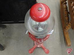 Vintage gumball/candy machine 38inH, metal bottom, glass globe