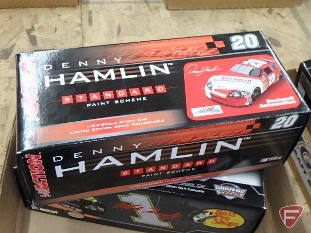 NASCAR 48 1/24 scale racing champion car, NASCAR Denny Hamlin Standard no. 20, and Bass Pro Shop