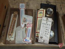 Metal and wood thermometers and calendars, Clara City, Green Isle, Glencoe, Zeeland, ND, Arlington