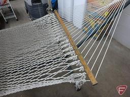 Hammock on stand with screen and netting