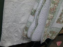 Mary Janes Farm quilt and textured bedspread. Both