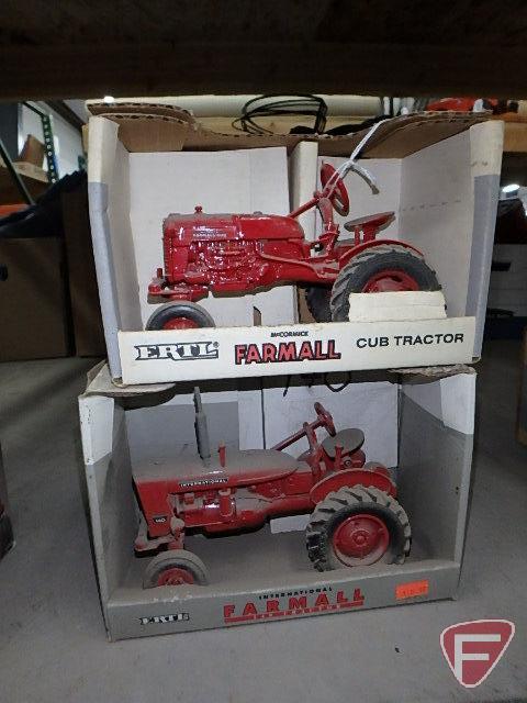 Farmall Cub tractor, no. 689, Farmall 140 tractor, no. 4754, soiled