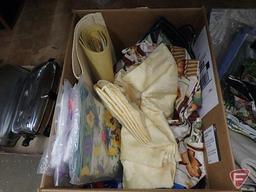 Table linens, doilies, towels. Contents of 3 boxes