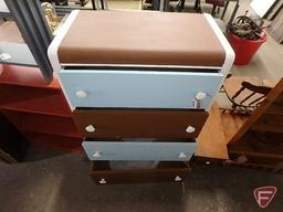 Painted wood 4 drawer dresser/storage cabinet, 49inHx32inWx17inD
