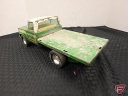 Tonka pickup red with broken windshield and green flatbed Tonka Pickup