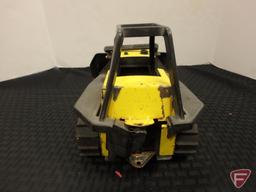 Tonka dozer with broken lift cylinder and broken roll cage