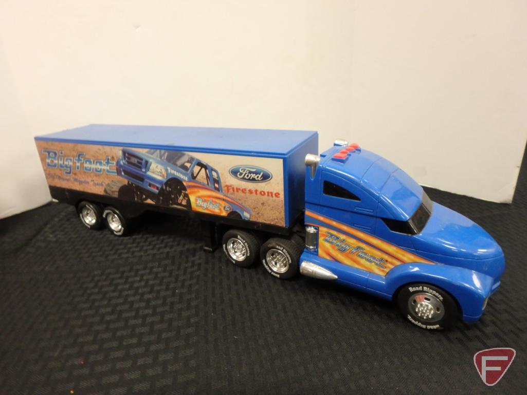 Tonka Allied Van Lines semi and Bigfoot monster truck semi hauler