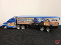 Tonka Allied Van Lines semi and Bigfoot monster truck semi hauler