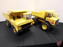 Mighty-Tonka dump truck and Tonka turbo-diesel dump truck