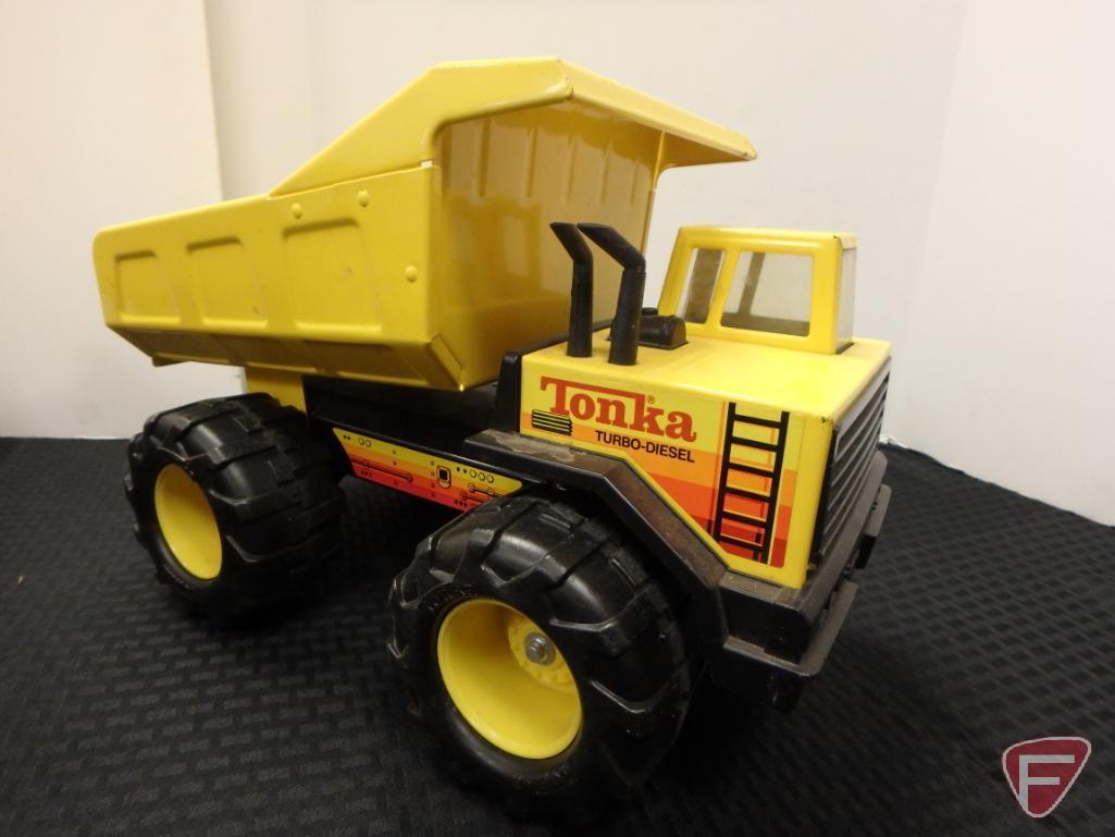 Mighty-Tonka dump truck and Tonka turbo-diesel dump truck