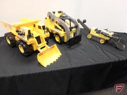 Mighty-Tonka Motorized plastic loader dump truck, Mighty-Tonka Motorized power loader, Tonka crawler