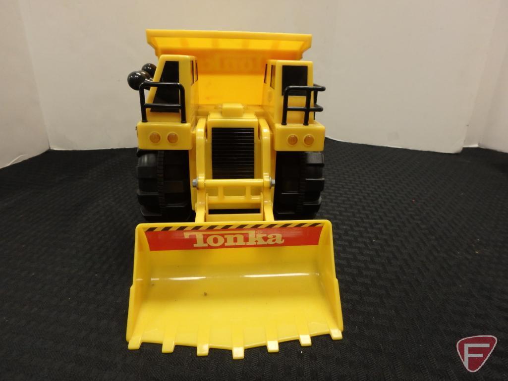 Mighty-Tonka Motorized plastic loader dump truck, Mighty-Tonka Motorized power loader, Tonka crawler