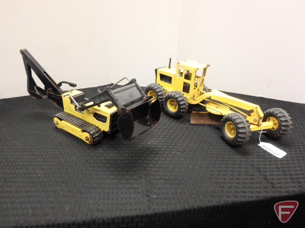 Tonka crawler loader with backhoe and Tonka grader