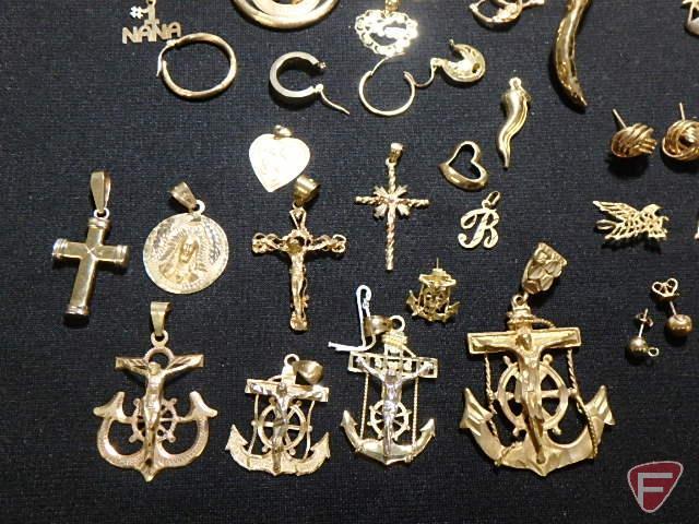 (19) 14k yellow Gold pendants, (6) pairs of 14k yellow Gold earrings,