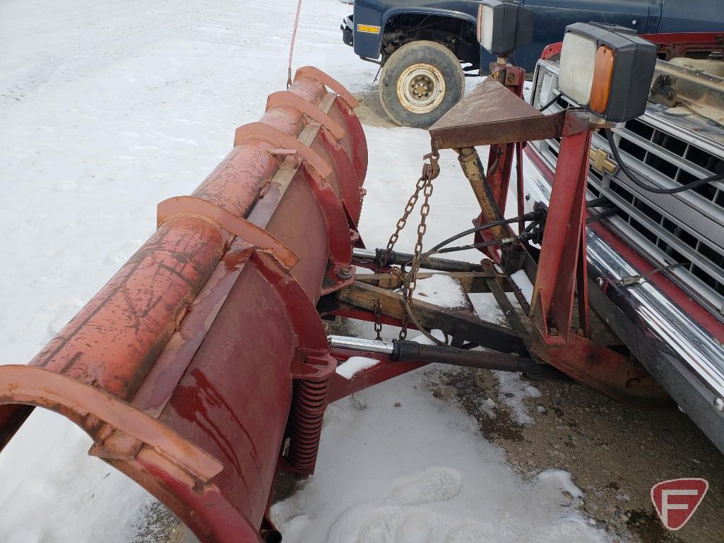 1986 Chevrolet K20 Pickup Truck with front snow plow, VIN # 1GCGK24M7GF414451