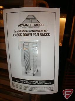 Advance Tapco aluminum knock down pan rack on casters, fits (20) full size sheet pans