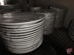 Contents of shelf, Syracuse China Reflections Aluma Light dishes: (37) #498 9" pasta bowls,