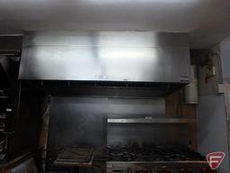 Stainless steel exhaust vent hood with Badger fire protection, 96"x48"x29"H,