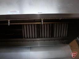 Stainless steel exhaust vent hood with Badger fire protection, 96"x48"x29"H,