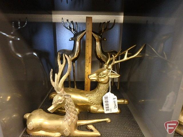 Brass deer and (1) antelope, 20 pcs