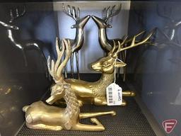 Brass deer and (1) antelope, 20 pcs
