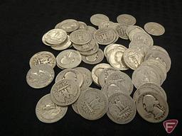 $14.25 face value 90% Silver Washington Quarters, many early dates;