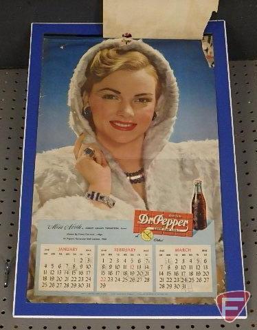 Dr. Pepper paper advertising calendar, January 1948 to December 1948
