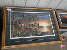 Framed and matted prints, Sundown by Jim Hansel, artist proof 24/198, 29inx39in, and