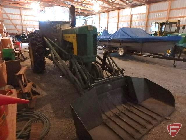 John deere 630 row crop tractor, power steering, 3732 hours showing, with full hydraulic loader