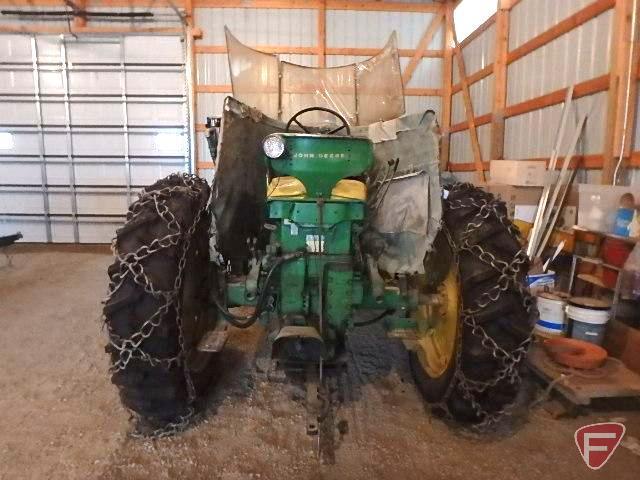 John deere 630 row crop tractor, power steering, 3732 hours showing, with full hydraulic loader