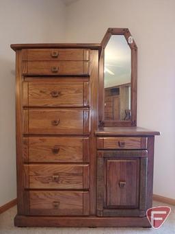 Harrison dresser with mirror, 72 in high x 43 in wide with drawers and storage