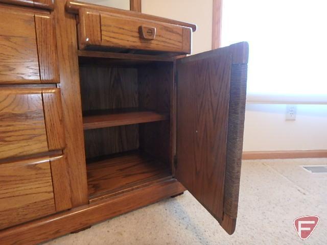 Harrison dresser with mirror, 72 in high x 43 in wide with drawers and storage