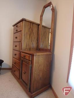 Harrison dresser with mirror, 72 in high x 43 in wide with drawers and storage