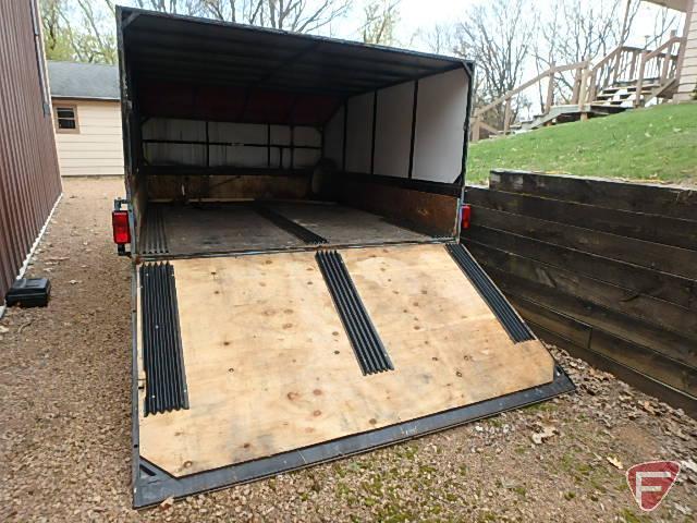 Homemade single axle snowmobile tilt trailer with ramp